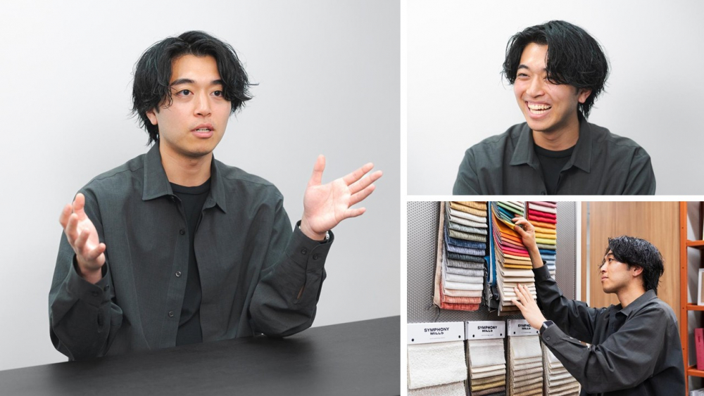HAERAプロジェクトで手応えを感じた岩渕さん。真剣な眼差しで「将来は担当ブランドを持つ営業に」と意気込みを語る