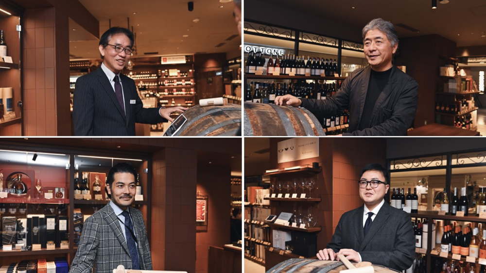 大丸松坂屋（百貨店）と大丸興業（商社）がONE TEAMとなって、それぞれの立場から意見を出し合いながら、「東海一のお酒売場」づくりに挑戦している